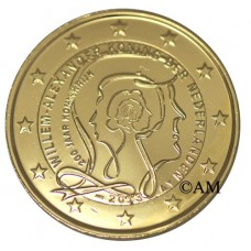 Pays-Bas 2013 - 2 euro commémorative Anniversaire de la royauté dorée à l'or fin 24 carats