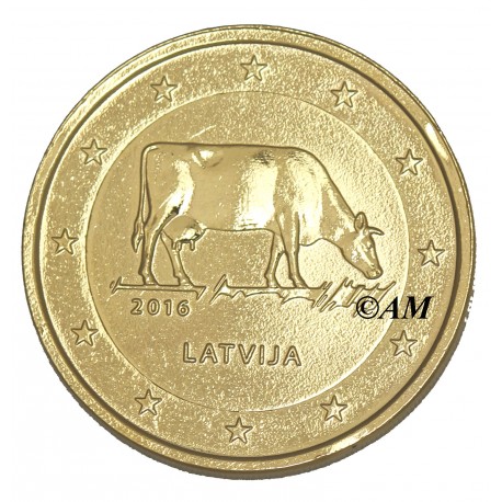 Lettonie 2016 - 2 euro commémorative dorée à l'or fin 24 carats  Industrie laitière