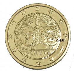 italie-2016-2-euro-commemorative-doree-a-l-or-fin-24-carats-plaute