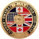 Médaille commémorative D-Day dorée or fin 24 carats
