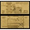 Reproduction billet Russie 50 roubles - Doré or fin 24 carats