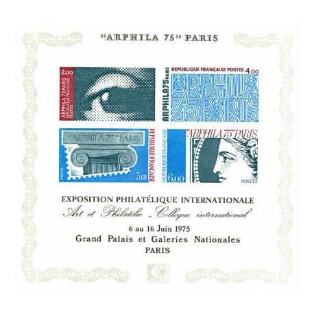 Bloc feuillet ARPHILA75 non dentelé