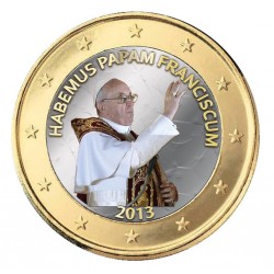 Pape Francois 2013 'Bénédiction' - 1 euro domé en couleur
