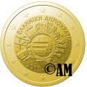 Grèce 2012 - 2 euro commémorative 10 ans de l'euro dorée à l'or fin 24 carats (Réf.E05)