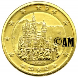 Allemagne 2012 - 2 euro commémorative dorée à l'or fin 24 carats