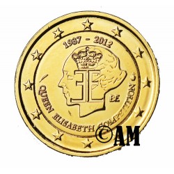Belgique 2012 REINE ELISABETH - 2 euro commémorative dorée à l'or fin 24 carats