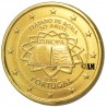 Portugal Traité de Rome - 2 euro commémorative dorée à l'or fin 24 carats Portugal Traité de Rome - 2 euro commémorative dorée à l'or fin 24 carats
