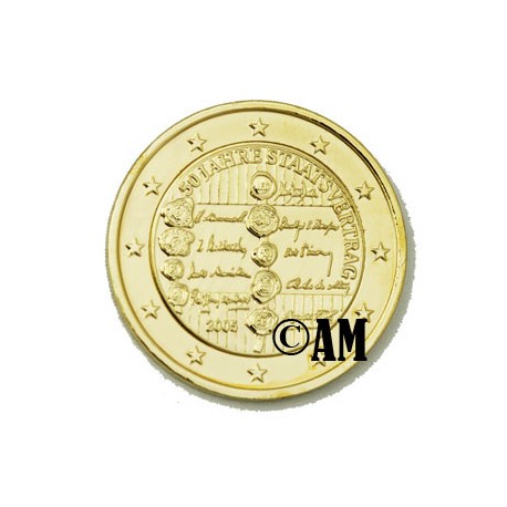 Autriche 2005 - 2 euro commémorative dorée à l'or fin 24 carats