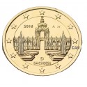 Allemagne 2016 - 2 euro Sachsen dorée or fin 24 carats