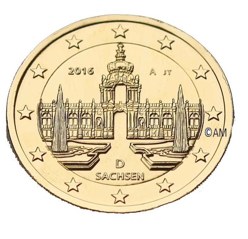 Valeur Pièce De 2 Euros Sachsen 2016