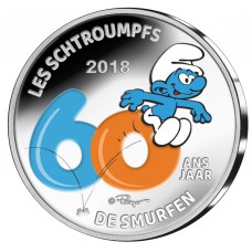 Belgique 2018 - 5 euro argent Schtroumpfs en couleur