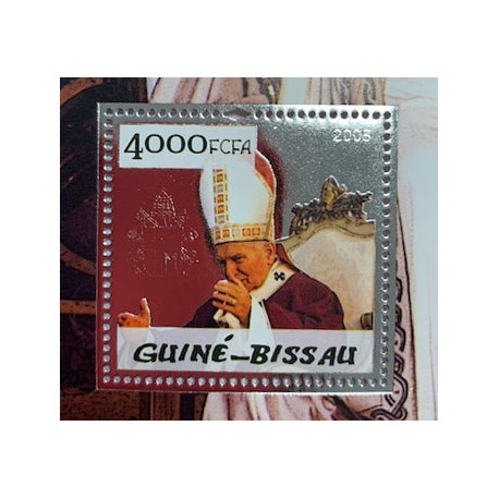 Bloc Feuillet ARGENT Jean Paul II- GUINEE BISSAU