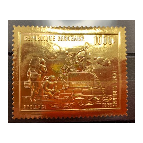 Timbre Or Apollo XI - REPUBLIQUE GABONAISE