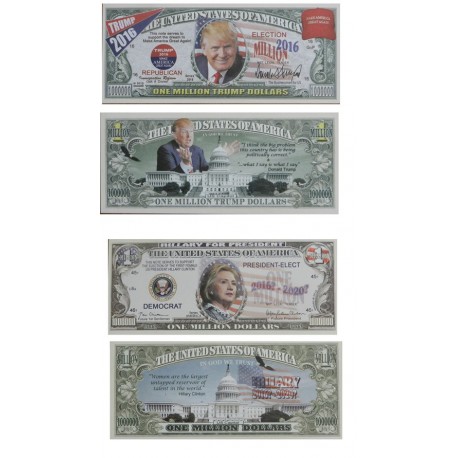 Billet commémoratif D. TRUMP et H. CLINTON