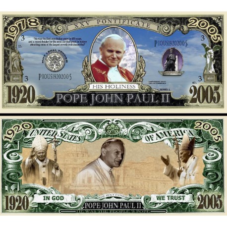 Billet commémoratif  Pape Jean Paul II