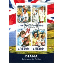 Bloc feuillet Lady Diana - Djibouti 2016