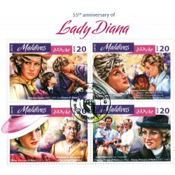 Bloc feuillet Lady Diana - Maldives 2016