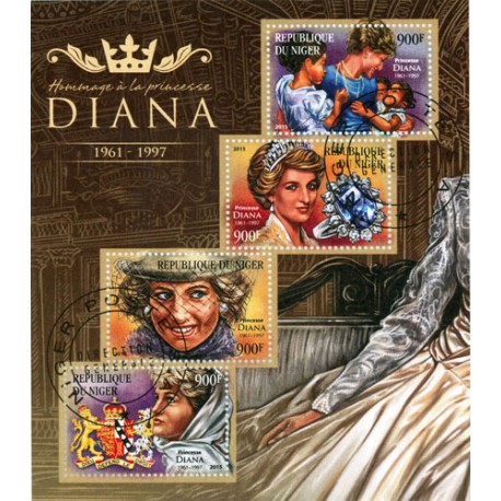 Bloc feuillet Lady Diana - République du Niger 2015
