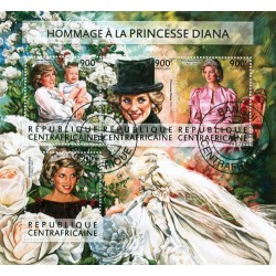 Bloc feuillet Lady Diana - République Centrafrique 2015