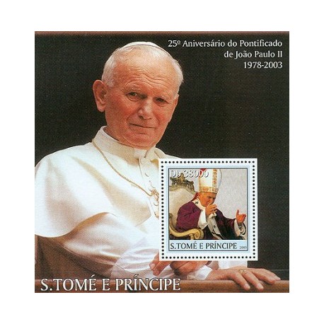 Bloc Feuillet Papes et Vatican - Saint Tomé et Principauté 2003