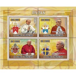 Bloc Feuillet Papes et Vatican - Saint Tomé et Principauté 2007