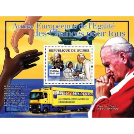 Bloc Feuillet Papes et Vatican - République de Guinée 2007