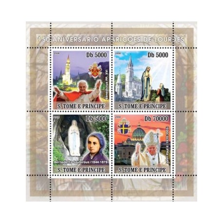 Bloc Feuillet Papes et Vatican - Saint Tomé et Principauté 2008