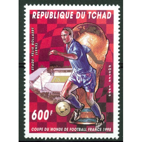 Timbre Football Tchad 1996 - France 98
