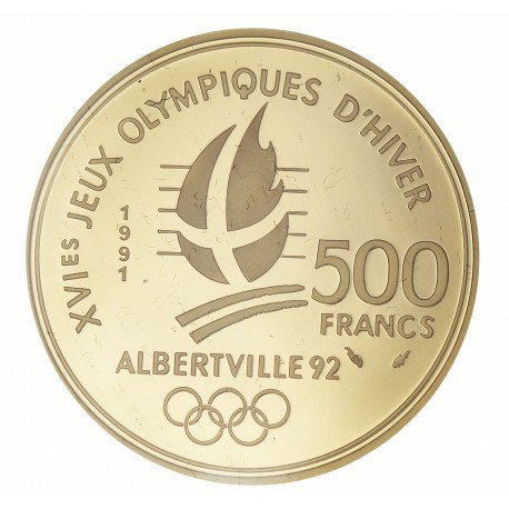 500 Francs OR Pierre de Coubertin - JO d'Albertville