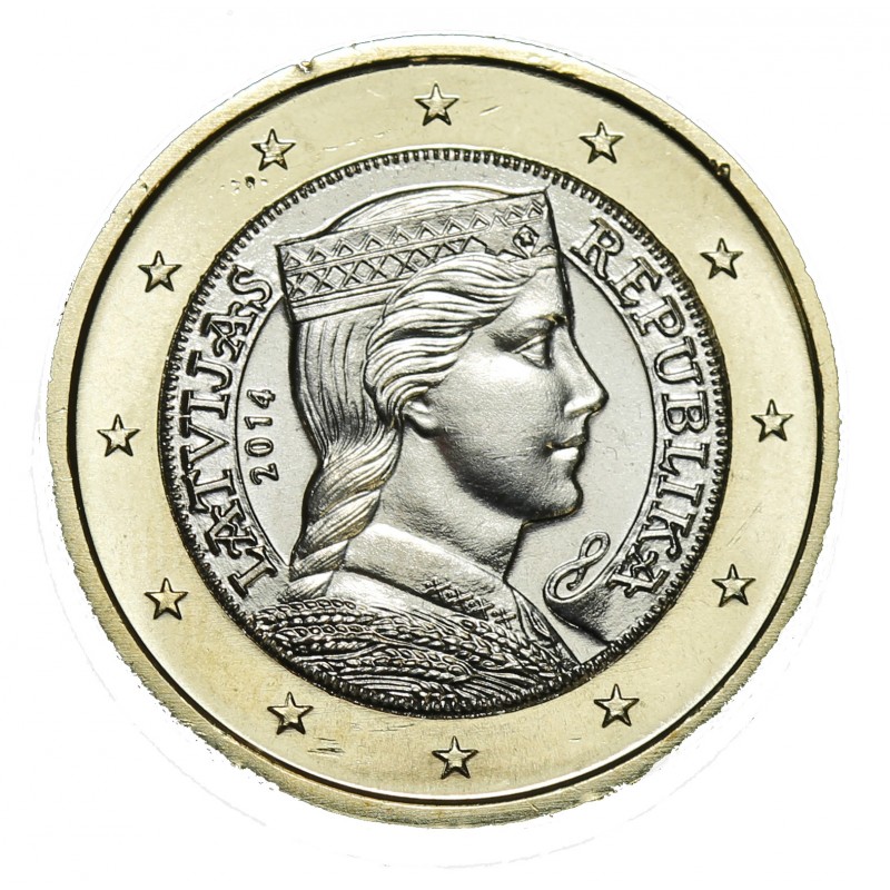 Piece 1 Euro Republika Latvijas 2014 Valeur