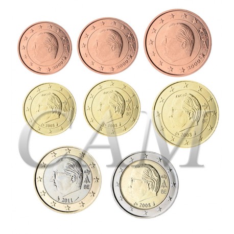 Belgique  Roi Albert II - Série complète euro neuve