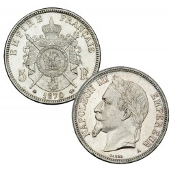 5 Francs Argent Napoléon III Tête  Laurée