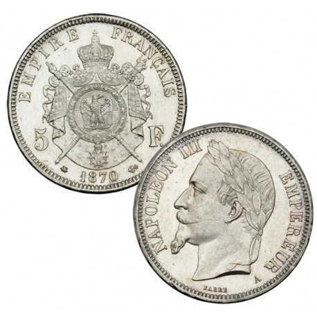 5 Francs Argent Napoléon III Tête  Laurée