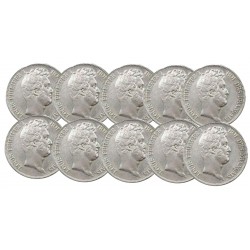 Lot 5 Francs Louis Philippe x10
