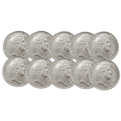 Lot 5 Francs Louis Philippe x10