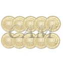 Lot x10 Finlande 2015 - 2 euro commémorative 30 ans du drapeau européen dorée or fin 24 carats