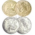 10 FRANCS JIMENEZ + DOREE OR FIN 24 CARATS