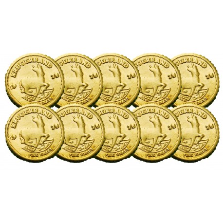 Lot x10 pièces - Krugerrand 1978 OR 