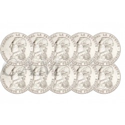 Lot de 10 pièces 100 Francs Argent La Fayette