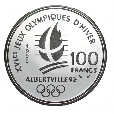 100 Francs Argent Albertville 1992 - Ski Acrobatique