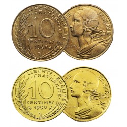 Pièce de 10 centimes la Marianne + dorée à l'or fin 24 carats