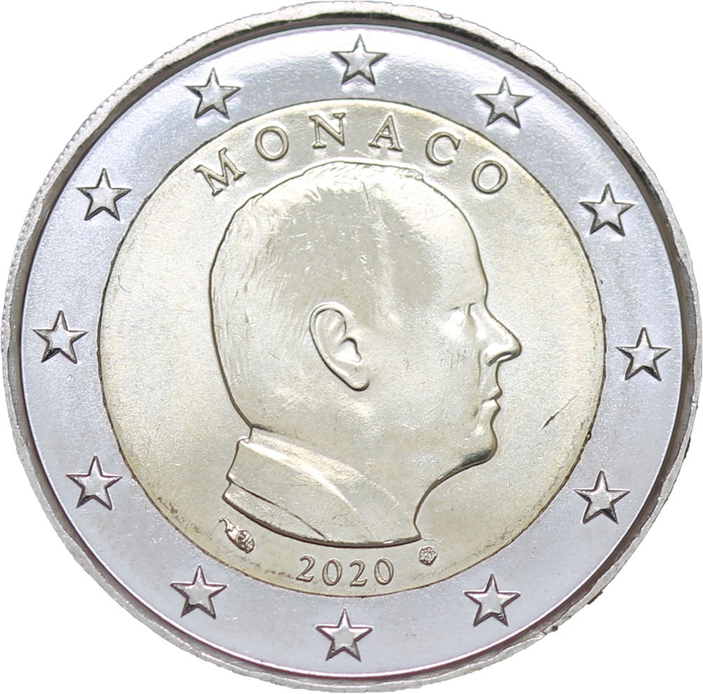 Pièce De 2 Euros Monaco 2020 Valeur 2€ Monaco 2020