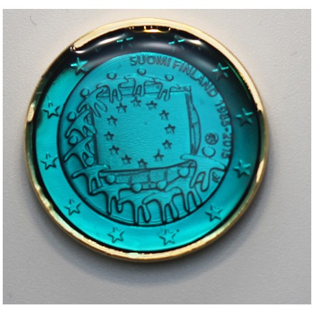 Finlande 2015 drapeau - dorée OR fin 24 carats Saphir