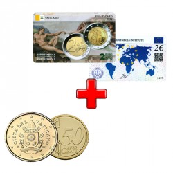 Vatican 50 centimes + carte commémorative 2019
