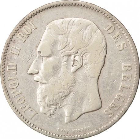 Léopold II Roi des Belges - 5 francs Argent