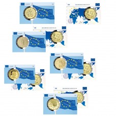Lot de 5 Coincards  Drapeau Européen