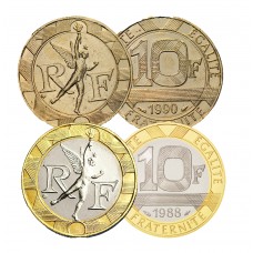 10 Francs Génie de la Bastille et dorée à l'or fin