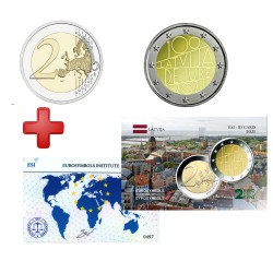 2 euros Lettonie 2021 Reconnaissance + carte commémorative