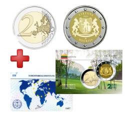 2 euros  Lituanie 2021 Dzugkija + carte commémorative