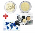 2 euros Finlande 2020 Vaino + carte commémorative